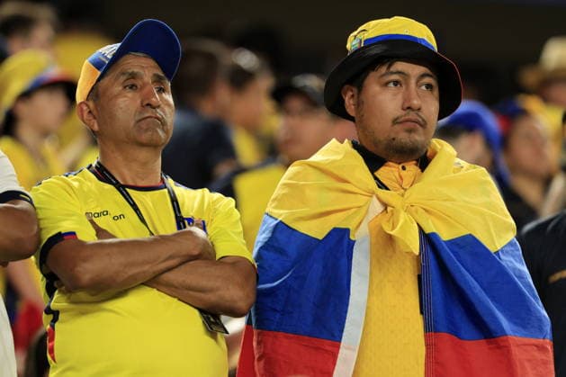FIFA World Cup, WM, Weltmeisterschaft, Fussball 2026 - Group E - Ivory Coast vs Ecuador Supporters of Ecuador look disappointed after losing the FIFA World Cup 2026 group stage match Ivory Coast against Ecuador, in Philadelphia, Pennsylvania, USA, 14 June 2026. PHILADELPHIA United States  Copyright: xSHAWNxTHEWx