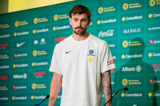 SOCCER AUSTRALIA TRAINING, Socceroos player Connor Metcalfe during a press conference, PK, Pressekonferenz at the Oakland Roots Sports Club in Alameda, California, United States, Sunday, June 14, 2026. ( NO ARCHIVING Alameda California United States  Copyright: xJasonxHenryx 20260615140285825405