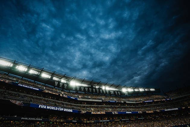 Fußball Herren FIFA Fußball-Weltmeisterschaft 2026 Gruppe E Elfenbeinküste vs. Ecuador 14.06.2026 Der Himmel über dem Stadion kündigt ein Unwetter an Philadelphia Philadelphia Stadion Pennsylvania United States of America