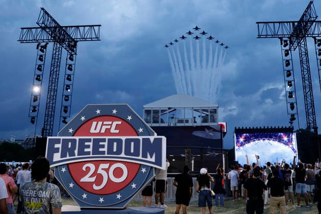 June 14, 2026, Washington, District Of Columbia, United States: The Ultimate Fighting ChampionshipÃ¢â‚¬â ¢s UFC Freedom 250 event on the White HouseÃ¢â‚¬â ¢s South Lawn kicks off with a flyover from military jets on June 14, 2026. Washington United States - ZUMAs346 20260614_zsp_s346_008 Copyright: xAlejandroxSalazarx