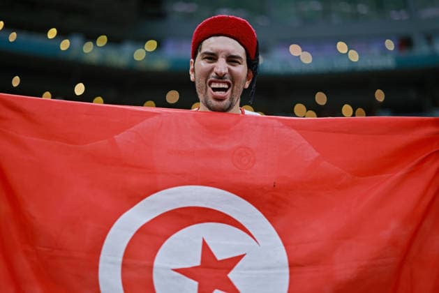 June 14, 2026, Monterrey, Mexico: Tunisia fans, poses for photo prior the match between Sweden and Tunisia for the 1st round of the group F of the FIFA World Cup, WM, Weltmeisterschaft, Fussball 2026 at Monterrey Stadium on June 14, 2026 in Monterrey, Mexico. Photo: DiaEsportivo FIFA World Cup 2026, Sweden Vs Tunisia, Monterrey, Mexico  - ZUMAh208 20260614_zsp_h208_008 Copyright: xHeulerxAndreyx