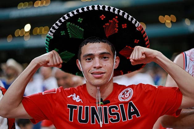 June 14, 2026, Monterrey, Mexico: Tunisia fans, poses for photo prior the match between Sweden and Tunisia for the 1st round of the group F of the FIFA World Cup, WM, Weltmeisterschaft, Fussball 2026 at Monterrey Stadium on June 14, 2026 in Monterrey, Mexico. Photo: DiaEsportivo FIFA World Cup 2026, Sweden Vs Tunisia, Monterrey, Mexico  - ZUMAh208 20260614_zsp_h208_010 Copyright: xHeulerxAndreyx