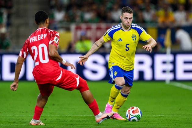 260614 Gabriel Gudmundsson of Sweden during the FIFA World Cup, WM, Weltmeisterschaft, Fussball 2026 football match between Sweden and Tunisia on June 14, 2026 in Monterrey. Photo: Petter Arvidson BILDBYRAN kod PA PA1234 bbeng fotboll football soccer fotball vm fotbolls-vm fotball-vm fotbolls-vm 2026 fifa world cup 2026 sverige sweden sverige a tunisien tunisia bbauto