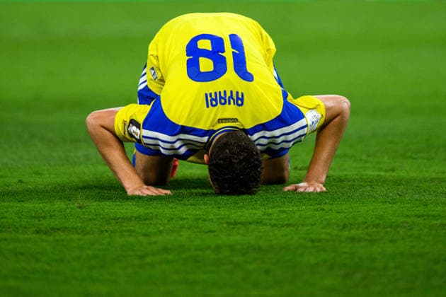 260614 Yasin Ayari of Sweden celebrates after scoring 1-0 during the FIFA World Cup, WM, Weltmeisterschaft, Fussball 2026 football match between Sweden and Tunisia on June 14, 2026 in Monterrey. Photo: Joel Marklund BILDBYRAN kod JM PA1234 bbeng fotboll football soccer fotball vm fotbolls-vm fotball-vm fotbolls-vm 2026 fifa world cup 2026 sverige sweden sverige a tunisien tunisia jubel