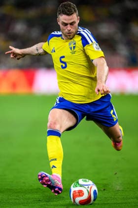 260614 Gabriel Gudmundsson of Sweden during the FIFA World Cup, WM, Weltmeisterschaft, Fussball 2026 football match between Sweden and Tunisia on June 14, 2026 in Monterrey. Photo: Petter Arvidson BILDBYRAN kod PA PA1234 bbeng fotboll football soccer fotball vm fotbolls-vm fotball-vm fotbolls-vm 2026 fifa world cup 2026 sverige sweden sverige a tunisien tunisia bbauto