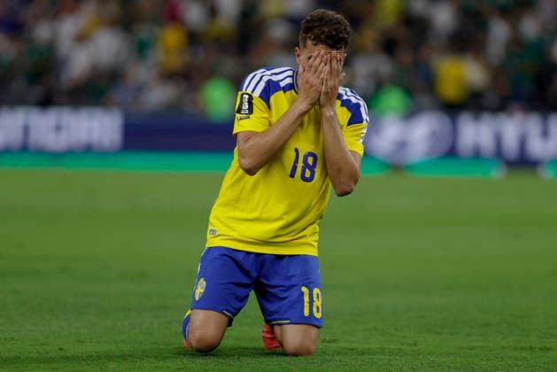 June 14, 2026, Guadalupe, Nuevo Leon, Mexico: Y. Ayari of Sweden celebrates a goal against Tunisia, during the match between Sweden and Tunisia for the 1st round of the group F of the FIFA World Cup, WM, Weltmeisterschaft, Fussball 2026, at Monterrey Stadium. Sweden won 2:0. FIFA World Cup 2026: Sweden Vs Tunisia  - ZUMAo125 20260614_zip_o125_008 Copyright: xAntonioxOjedax