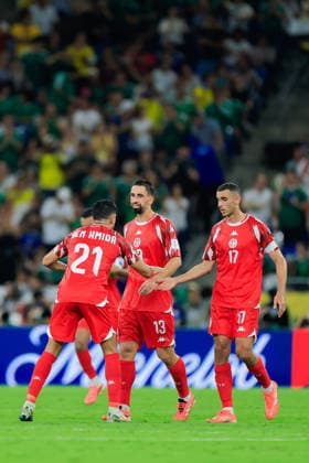 FIFA World Cup, WM, Weltmeisterschaft, Fussball 2026 SWEDEN VS TUNISIA FIFA WORLD CUP 2026 SWEDEN VS TUNISIA 14062026 MONTERREY, NUEVO LEON. Action photo of players of Tunisia celebrating a goal scored, during Round 1 Group F game of the FIFA World Cup 2026, held at the Estadio Monterrey of Monterrey, Nuevo Leon. Foto de accion de jugadores de Tunez celebrando un gol anotado, durante juego de Ronda 1 del Grupo F de la Copa del Mundo 2026 de la FIFA, celebrado en el Estadio Monterrey de Monterrey, Nuevo Leon. PHOTO BY IMAGENSHOP AGENCIA FOTOGRAFICA MONTERREY NUEVO LEON MEXICO