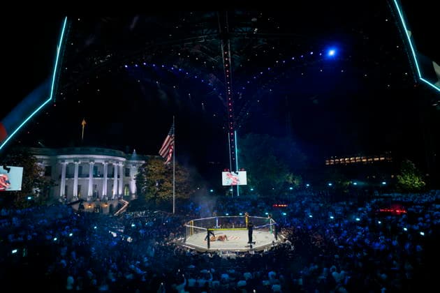 UFC Freedom 250 A general view of the fight between Josh Hokit and Derrick Lewis during their heavyweight bout at UFC Freedom 250 on the South Lawn of the White House in Washington, DC, USA, 14 June 2026. Washington, DC DC USA  Copyright: xEVANxVUCCIx
