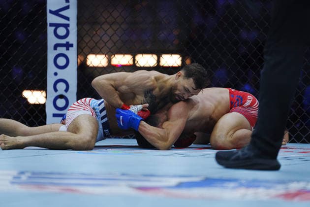 UFC Freedom 250 WASHINGTON, DC - June 14, 2026 : Mauricio Ruffy and Michael Chandler meet in the octagon for a 3-round bout at UFC Freedom 250 at The White House South Lawn on June 14, 2026 in Las Vegas, NV. (Photo by Louis Grasse PXImages) WASHINGTON, DC The White House South Lawn DC USA Copyright: xLouisxGrassex
