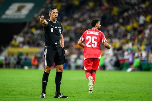 260614 Referee Yael Falcon Perez during the FIFA World Cup, WM, Weltmeisterschaft, Fussball 2026 football match between Sweden and Tunisia on June 14, 2026 in Monterrey. Photo: Joel Marklund BILDBYRAN kod JM PA1234 bbeng fotboll football soccer fotball vm fotbolls-vm fotball-vm fotbolls-vm 2026 fifa world cup 2026 sverige sweden sverige a tunisien tunisia