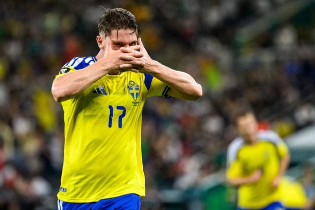 260614 Viktor Gyökeres of Sweden celebrates after scoring 3-1 during the FIFA World Cup, WM, Weltmeisterschaft, Fussball 2026 football match between Sweden and Tunisia on June 14, 2026 in Monterrey. Photo: Joel Marklund BILDBYRAN kod JM PA1234 bbeng fotboll football soccer fotball vm fotbolls-vm fotball-vm fotbolls-vm 2026 fifa world cup 2026 sverige sweden sverige a tunisien tunisia jubel