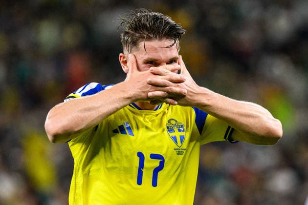 260614 Viktor Gyökeres of Sweden celebrates after scoring 3-1 during the FIFA World Cup, WM, Weltmeisterschaft, Fussball 2026 football match between Sweden and Tunisia on June 14, 2026 in Monterrey. Photo: Joel Marklund BILDBYRAN kod JM PA1234 bbeng fotboll football soccer fotball vm fotbolls-vm fotball-vm fotbolls-vm 2026 fifa world cup 2026 sverige sweden sverige a tunisien tunisia jubel