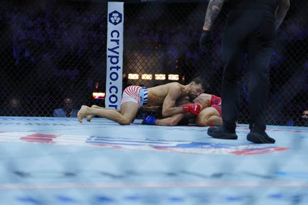 UFC Freedom 250 WASHINGTON, DC - June 14, 2026 : Mauricio Ruffy and Michael Chandler meet in the octagon for a 3-round bout at UFC Freedom 250 at The White House South Lawn on June 14, 2026 in Las Vegas, NV. (Photo by Louis Grasse PXImages) WASHINGTON, DC The White House South Lawn DC USA Copyright: xLouisxGrassex