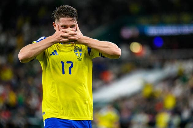 260614 Viktor Gyökeres of Sweden celebrates after scoring 3-1 during the FIFA World Cup, WM, Weltmeisterschaft, Fussball 2026 football match between Sweden and Tunisia on June 14, 2026 in Monterrey. Photo: Joel Marklund BILDBYRAN kod JM PA1234 bbeng fotboll football soccer fotball vm fotbolls-vm fotball-vm fotbolls-vm 2026 fifa world cup 2026 sverige sweden sverige a tunisien tunisia jubel