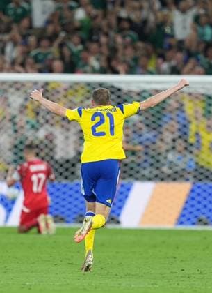Sweden v Tunisia - FIFA World Cup, WM, Weltmeisterschaft, Fussball 2026 - Group F MONTERREY, MEXICO - JUNE 14: Alexander Bernhardsson of Sweden celebrates after Gyokeres goal during the 2026 FIFA World Cup First Stage Group F match between Sweden and Tunisia at Estadio BBVA (Monterrey Stadium) in Monterrey, Mexico on June 14, 2026. Juancho Torres Anadolu Monterrey Mexico. Editorial use only. Please get in touch for any other usage.  Copyright: x2026xAnadoluxJuanchoxTorresx