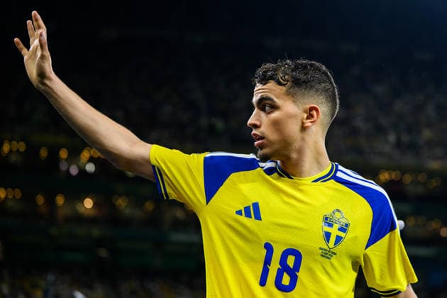 260614 Yasin Ayari of Sweden during the FIFA World Cup, WM, Weltmeisterschaft, Fussball 2026 football match between Sweden and Tunisia on June 14, 2026 in Monterrey. Photo: Petter Arvidson BILDBYRAN kod PA PA1234 bbeng fotboll football soccer fotball vm fotbolls-vm fotball-vm fotbolls-vm 2026 fifa world cup 2026 sverige sweden sverige a tunisien tunisia