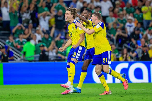 FIFA World Cup, WM, Weltmeisterschaft, Fussball 2026 SWEDEN VS TUNISIA FIFA WORLD CUP 2026 SWEDEN VS TUNISIA 14062026 MONTERREY, NUEVO LEON. Action photo of Mattias Svanberg (19) of Sweden celebrating a goal, during Round 1 Group F game of the FIFA World Cup 2026, held at the Estado Monterrey of Monterrey, Nuevo Leon. Foto de accion de Mattias Svanberg (19) de Suecia celebrando un gol, durante juego de Ronda 1 del Grupo F de la Copa del Mundo 2026 de la FIFA, celebrado en el Estadio Monterrey de Monterrey, Nuevo Leon. PHOTO BY IMAGENSHOP AGENCIA FOTOGRAFICA MONTERREY NUEVO LEON MEXICO