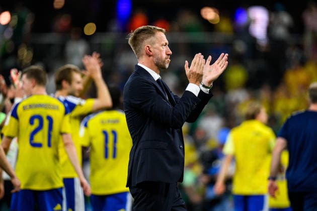 260614 Head coach Graham Potter of Sweden after the FIFA World Cup, WM, Weltmeisterschaft, Fussball 2026 football match between Sweden and Tunisia on June 14, 2026 in Monterrey. Photo: Joel Marklund BILDBYRAN kod JM PA1234 bbeng fotboll football soccer fotball vm fotbolls-vm fotball-vm fotbolls-vm 2026 fifa world cup 2026 sverige sweden sverige a tunisien tunisia jubel
