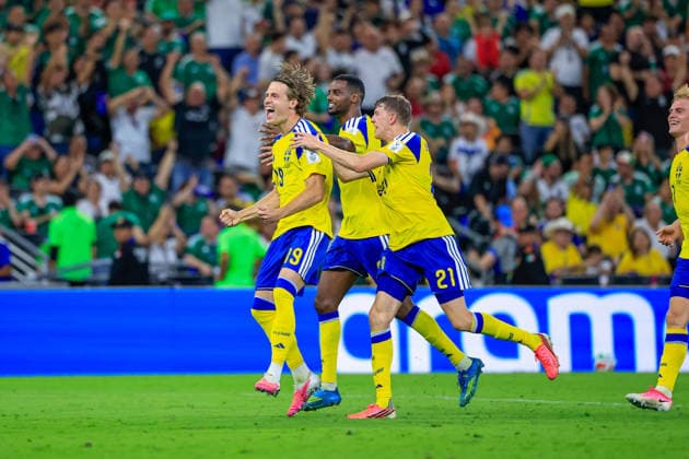 FIFA World Cup, WM, Weltmeisterschaft, Fussball 2026 SWEDEN VS TUNISIA FIFA WORLD CUP 2026 SWEDEN VS TUNISIA 14062026 MONTERREY, NUEVO LEON. Action photo of Mattias Svanberg (19) of Sweden celebrating a goal, during Round 1 Group F game of the FIFA World Cup 2026, held at the Estado Monterrey of Monterrey, Nuevo Leon. Foto de accion de Mattias Svanberg (19) de Suecia celebrando un gol, durante juego de Ronda 1 del Grupo F de la Copa del Mundo 2026 de la FIFA, celebrado en el Estadio Monterrey de Monterrey, Nuevo Leon. PHOTO BY IMAGENSHOP AGENCIA FOTOGRAFICA MONTERREY NUEVO LEON MEXICO