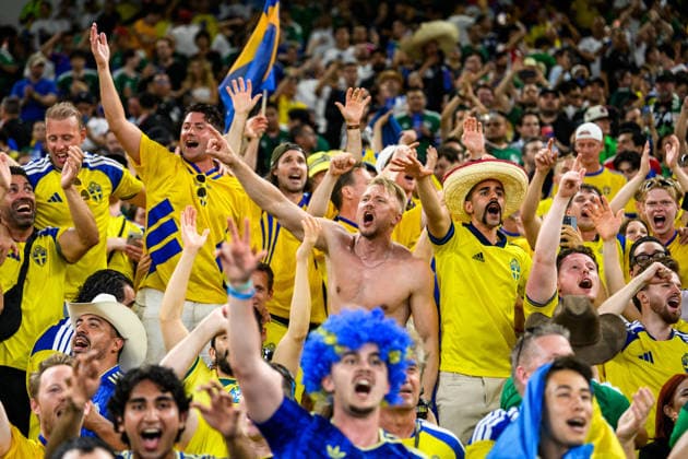 260614 Fans of Sweden celebrates after the FIFA World Cup, WM, Weltmeisterschaft, Fussball 2026 football match between Sweden and Tunisia on June 14, 2026 in Monterrey. Photo: Petter Arvidson BILDBYRAN kod PA PA1234 bbeng fotboll football soccer fotball vm fotbolls-vm fotball-vm fotbolls-vm 2026 fifa world cup 2026 sverige sweden sverige a tunisien tunisia jubel publik *** 260614 Fans of Sweden celebrates after the FIFA World Cup 2026 football match between Sweden and Tunisia on June 14, 2026 in Monterrey Photo Petter Arvidson BILDBYRAN code PA PA1234 bbeng fotboll football soccer fotball vm fotbolls vm fotball vm fotbolls vm 2026 fifa world cup 2026 sverige sweden sverige a tunisien tunisia jubel publik  Copyright: PETTERxARVIDSON BB260614PA280