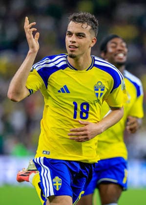 FIFA World Cup, WM, Weltmeisterschaft, Fussball 2026 SWEDEN VS TUNISIA FIFA WORLD CUP 2026 SWEDEN VS TUNISIA 14062026 MONTERREY, NUEVO LEON. Action photo of Yasin Ayari (18) of Sweden celebrating a goal, during Round 1 Group F game of the FIFA World Cup 2026, held at the Estado Monterrey of Monterrey, Nuevo Leon. Foto de accion de Yasin Ayari (18) de Suecia celebrando un gol, durante juego de Ronda 1 del Grupo F de la Copa del Mundo 2026 de la FIFA, celebrado en el Estadio Monterrey de Monterrey, Nuevo Leon. PHOTO BY IMAGENSHOP AGENCIA FOTOGRAFICA MONTERREY NUEVO LEON MEXICO