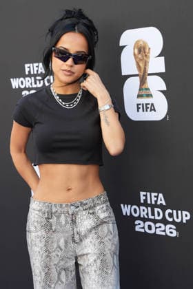 American singer Becky G attends the opening ceremony of the 2026 FIFA World Cup, WM, Weltmeisterschaft, Fussball in the United States at SoFi Stadium in Los Angeles, USA, 12.June 2026. Fifa World Cup 2026: United States Inauguration ACHTUNG: NUR REDAKTIONELLE NUTZUNG  Copyright: xOmarxAlonsox GR6028 20260612-55020581489_1 Fifa World Cup 2026: United States Inauguration !ACHTUNG: NUR REDAKTIONELLE NUTZUNG!  Copyright: xIMAGO OmarxAlonsox imago images 0859028561 0859028561st