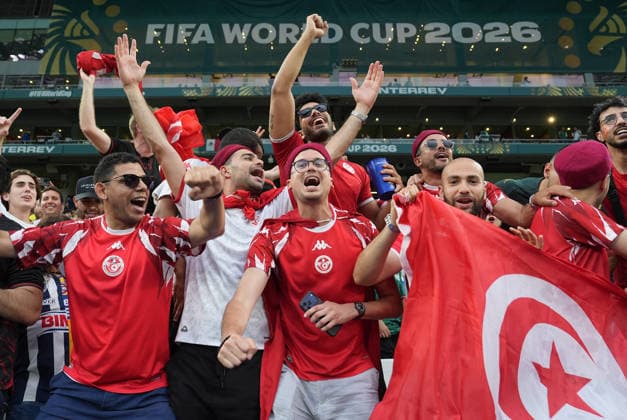 (260615) -- MONTERREY, June 15, 2026 -- Fans of Tunisia are seen before the group F match between Sweden and Tunisia at the 2026 FIFA World Cup, WM, Weltmeisterschaft, Fussball at Estadio Monterrey in Monterrey, Mexico, on June 14, 2026. (Photo by Xinhua) (SP)MEXICO-MONTERREY-FOOTBALL-FIFA WORLD CUP-GROUP F-SWE VS TUN MartinxZabala 