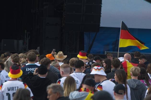 Public View Of German Vs Curacao In Oberhausen Thousands of German football fans gather in front of Rudolf Weber Arena for the public viewing of the 2026 World Cup opening game between Germany and Curacao in Oberhausen, Germany, on June 14, 2026. Oberhausen Germany  Copyright: xYingxTangx originalFilename:tang-wmgerman260520_np3pn.jpg