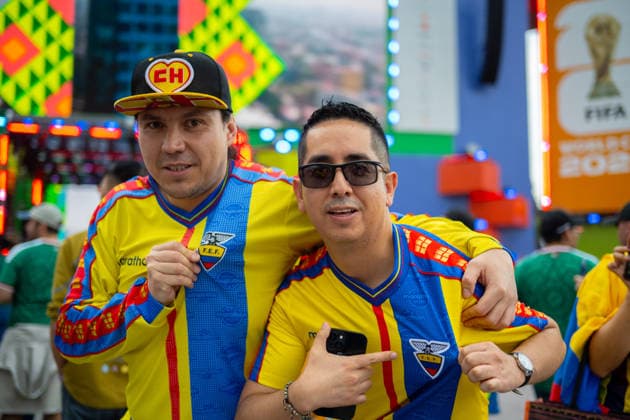Fans During The FIFA World Cup, WM, Weltmeisterschaft, Fussball Pan Fest At Mexico Host Country Fans of the Ecuadorian national teams attend the FIFA World Cup Fan Fest in the main square Zocalo, during the celebrations of the 2026 FIFA World Cup in the Mexican host country. on June 14, 2026 in Mexico City, Mexico. (Photo by Marco Gonzalez Eyepix Group) Copyright: xMarcoxGonzalez xEyepixxGroupx MG_14062026_187177