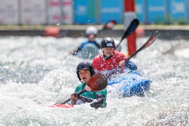 Head bei ICF CANOE SLALOM WORLD CUP, Kanusport, Frauen, Kayak Cross, 2026, am 14.06.2026 in Augsburg, Eiskanal. Bayern Deutschland