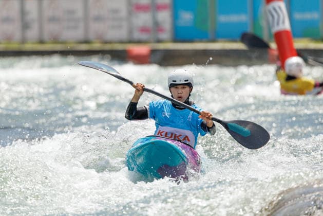 Head bei ICF CANOE SLALOM WORLD CUP, Kanusport, Frauen, Kayak Cross, 2026, am 14.06.2026 in Augsburg, Eiskanal. Bayern Deutschland