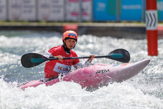 Head bei ICF CANOE SLALOM WORLD CUP, Kanusport, Frauen, Kayak Cross, 2026, am 14.06.2026 in Augsburg, Eiskanal. Bayern Deutschland