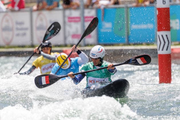 Head bei ICF CANOE SLALOM WORLD CUP, Kanusport, Frauen, Kayak Cross, 2026, am 14.06.2026 in Augsburg, Eiskanal. Bayern Deutschland