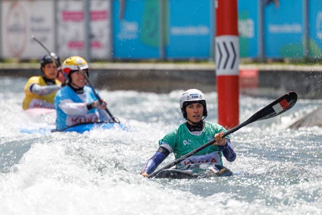 Head bei ICF CANOE SLALOM WORLD CUP, Kanusport, Frauen, Kayak Cross, 2026, am 14.06.2026 in Augsburg, Eiskanal. Bayern Deutschland