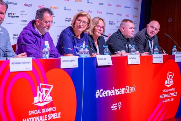 Die Nationalen Spiele der Special Olympics starten am Montag (15.6.2026) im Saarland. Ministerpräsidentin Anke Rehlinger bei der Start-Pressekonferenz in Saarbrücken.