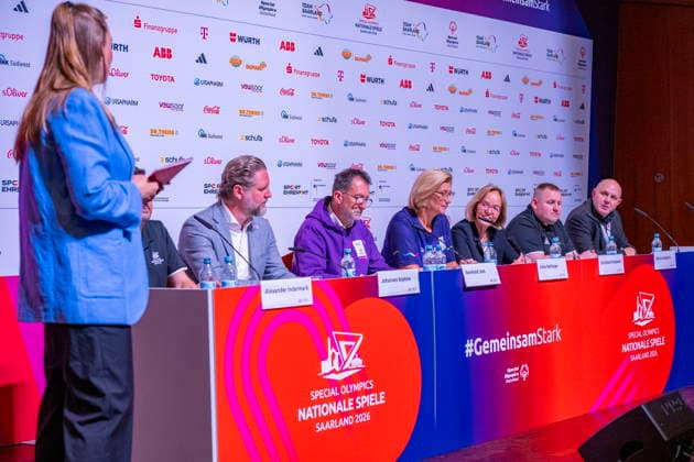 Die Nationalen Spiele der Special Olympics starten am Montag (15.6.2026) im Saarland. Ministerpräsidentin Anke Rehlinger bei der Start-Pressekonferenz in Saarbrücken.