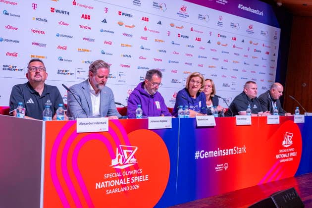 Die Nationalen Spiele der Special Olympics starten am Montag (15.6.2026) im Saarland. Ministerpräsidentin Anke Rehlinger bei der Start-Pressekonferenz in Saarbrücken.