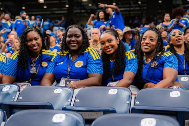 FIFA Fussball Weltmeisterschaft 2026, Gruppe E, Spiel 1, Deutschland vs. Curacao, 14.06.2026 im NRG Stadium in Houston, Texas Curacao Fans on the stands *** FIFA World Cup 2026, Group E, Match 1, Germany vs Curacao, 14 06 2026 at NRG Stadium in Houston, Texas Curacao Fans on the stands Copyright: xBahhoxKarax
