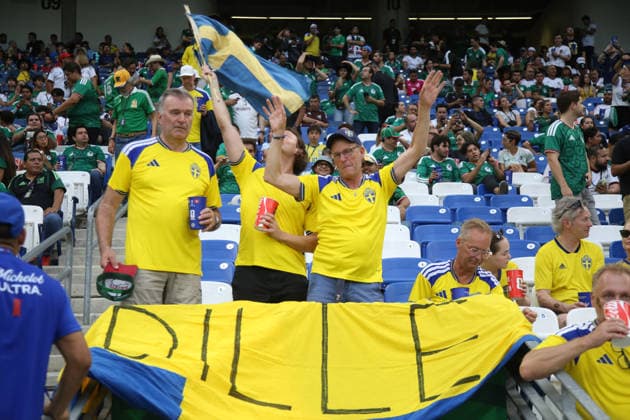 Tunisia V Sweden - 2026 FIFA World Cup, WM, Weltmeisterschaft, Fussball 1st Round Swedish Fans during the Group F first-round match of the 2026 FIFA World Cup at Estadio Monterrey. Sweden battles Tunisia 5-1. on June 14, 2026, in Monterrey, Mexico. Monterrey Nuevo Leon Mexico Copyright: xIsmaelxRosasx