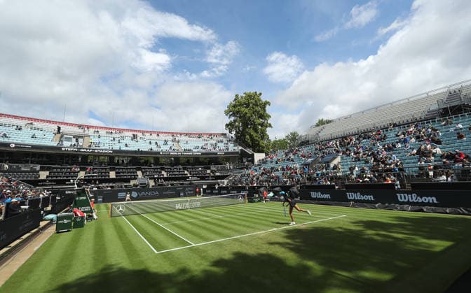 Sportstätte Center Court Steffi Graf Stadion Übersicht, rechts oben eine Zusatztribüne VANDA Pharmaceuticals Berlin Tennis Open Damen 15.06.2026