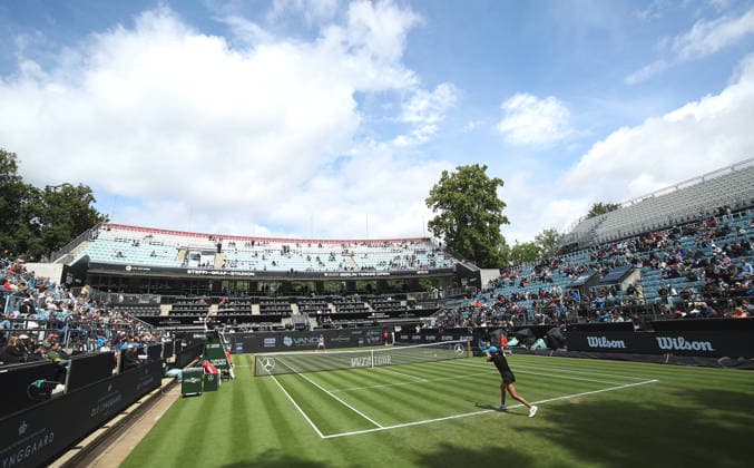 Sportstätte Center Court Steffi Graf Stadion Übersicht, rechts oben eine Zusatztribüne VANDA Pharmaceuticals Berlin Tennis Open Damen 15.06.2026