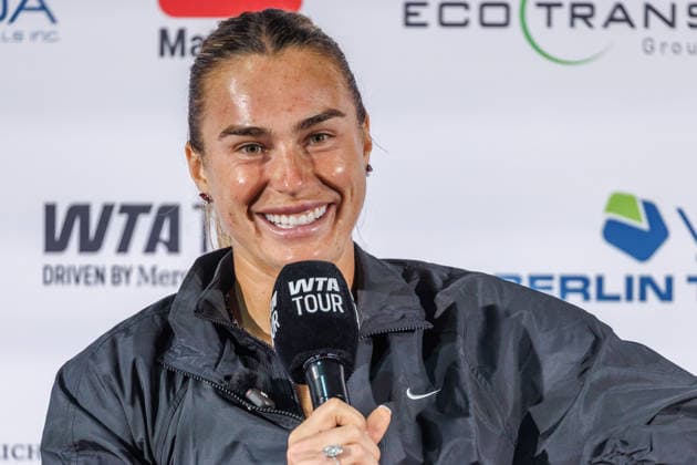 Berlin, 15.06.26, Tennis: VANDA Pharmaceuticals BERLIN TENNIS OPEN 2026 im Steffi-Graf-Stadion. Aryna Sjarhejeuna Sabalenka spricht in einer Pressekonferenz. VANDA Pharmaceuticals BERLIN TENNIS OPEN 2026