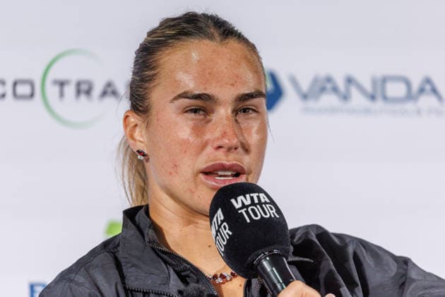 Berlin, 15.06.26, Tennis: VANDA Pharmaceuticals BERLIN TENNIS OPEN 2026 im Steffi-Graf-Stadion. Aryna Sjarhejeuna Sabalenka spricht in einer Pressekonferenz. VANDA Pharmaceuticals BERLIN TENNIS OPEN 2026