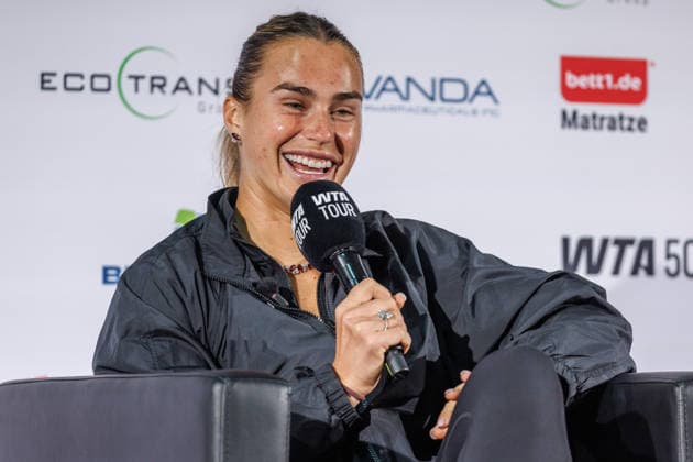 Berlin, 15.06.26, Tennis: VANDA Pharmaceuticals BERLIN TENNIS OPEN 2026 im Steffi-Graf-Stadion. Aryna Sjarhejeuna Sabalenka spricht in einer Pressekonferenz. VANDA Pharmaceuticals BERLIN TENNIS OPEN 2026