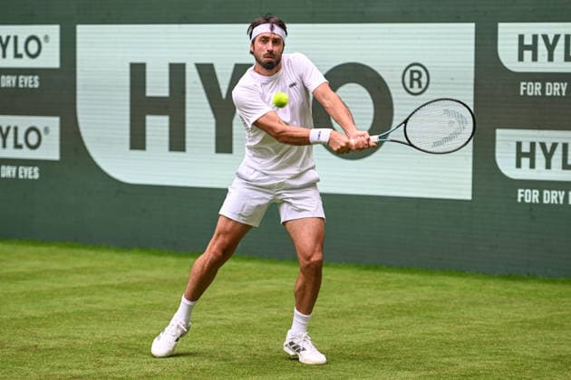 Nikoloz Basilashvili (GEO) 15.06.2026 ¢ Tennis ¢ TERRA WORTMANN OPEN ¢ ATP, Tennis Herren 500, heristo-arena-Halle (Westfalen), TERRA WORTMANN OPEN, NRW Germany