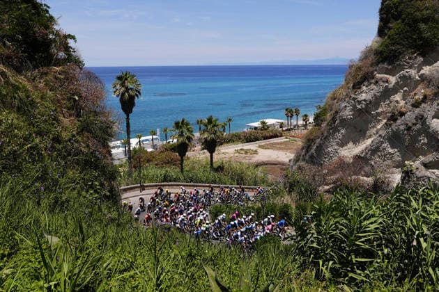 The pack rides cycles during Stage 2 of the Giro Next Gen 2026, from Tropea to Crotone, Italy, Monday, June 15, 2026.  Copyright: xFabioxFerrari LaPressex