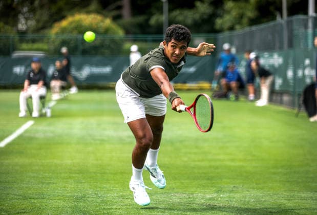 ATP, Tennis Herren Men s Tournament, Elm Park Golf & Sports Club, Dublin 15 6 2026 2nd Round Qualifying Ammar Elamin vs Thanasi Kokkinakis Ammar Elamin of Ireland Ammar Elamin 15 6 2026  Copyright: x INPHO TomxMaherx RDR_4867