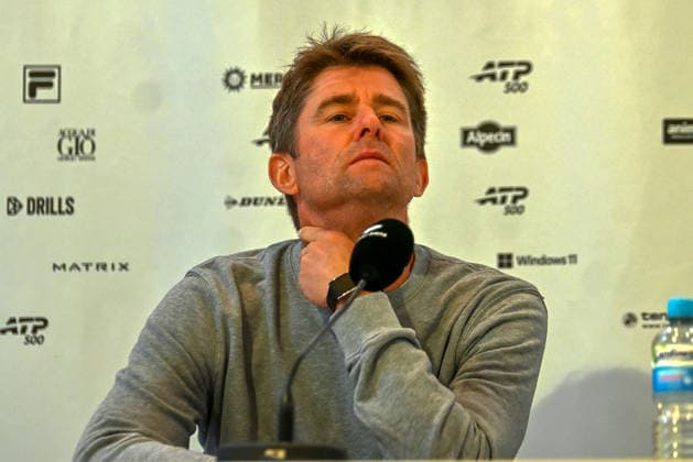 Michael Kohlmann (GER, Davis-Cup-Kapitaen) waehrend einer Pressekonferenz TERRA WORTMANN Open 2026, Tennis, ATP, Tennis Herren Tennis Herren 500, Turnier, Hauptfeld, 15.06.2026, TERRA WORTMANN Open 2026, Tennis, ATP, Tennis Herren 500, Turnier, Hauptfeld, 15.06.2026 Halle