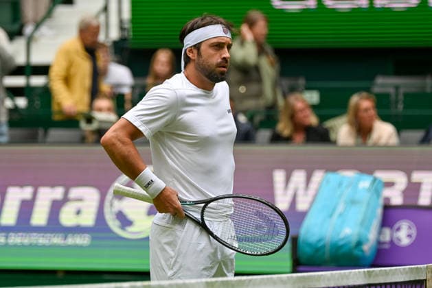 Nikoloz Basilashvili (GEO) vor dem Match gegen Daniel Altmaier (GER) TERRA WORTMANN Open 2026, Tennis, ATP, Tennis Herren Tennis Herren 500, Turnier, Hauptfeld, 15.06.2026, TERRA WORTMANN Open 2026, Tennis, ATP, Tennis Herren 500, Turnier, Hauptfeld, 15.06.2026 Halle