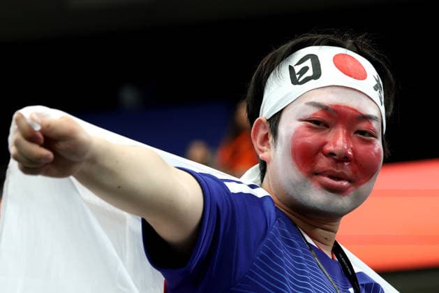 2026-06-14 Netherlands v Japan - Group F - FIFA World Cup, WM, Weltmeisterschaft, Fussball 2026 DALLAS, UNITED STATES - JUNE 14: Supporter of Japan during the Group F - FIFA World Cup 2026 match between Netherlands and Japan at Dallas Stadium on June 14, 2026 in Dallas, United States. (Photo by BSR Agency) Dallas United States Content not available for redistribution in The Netherlands directly or indirectly through any third parties. Copyright: xBSRxAgencyx
